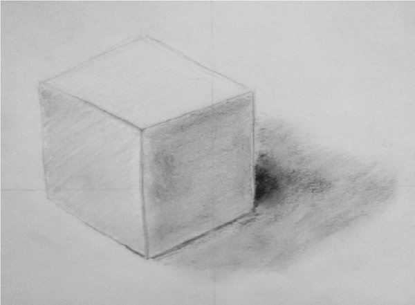Рисование Куба карандашом