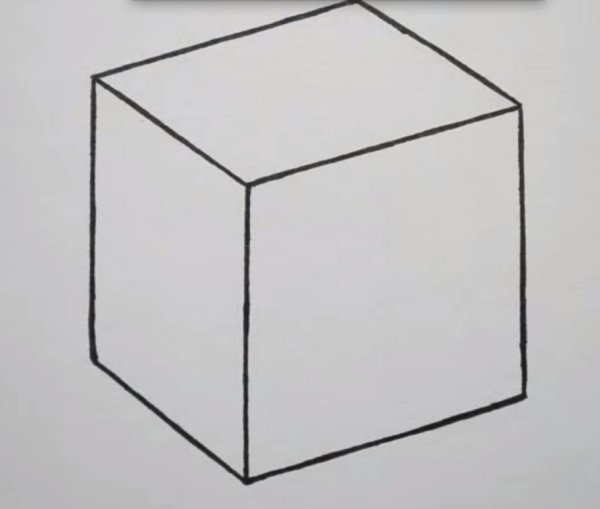 Куб в перспективе и сбоку