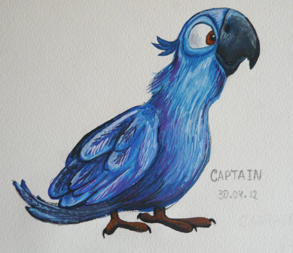 Лёгкие рисунки синим карандашом