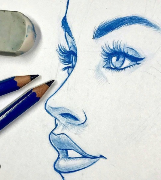 Цветные волосы цветными карандашами