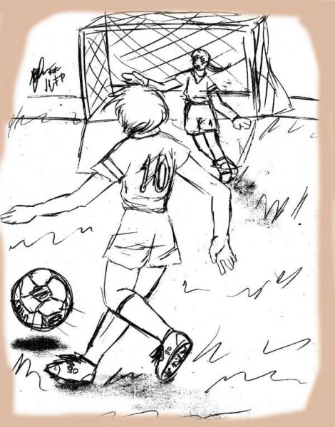 Футболист карандашом