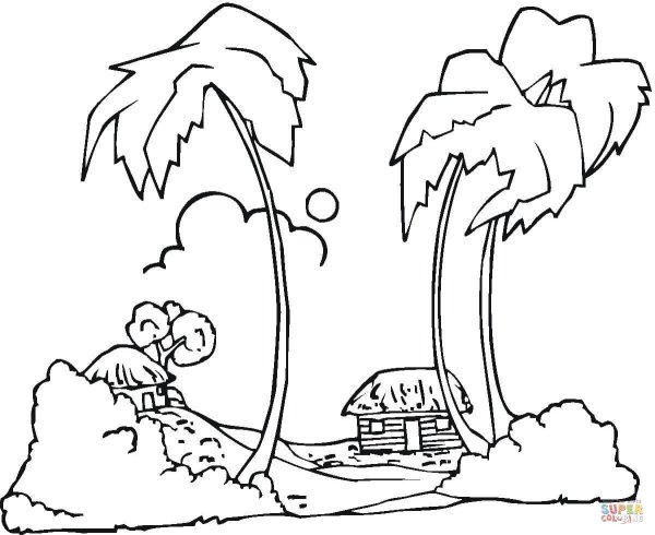 Остров раскраска