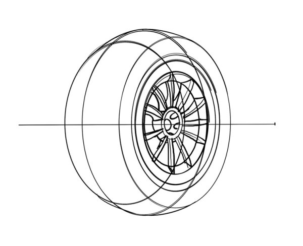 Колесо рисунок для детей карандашом