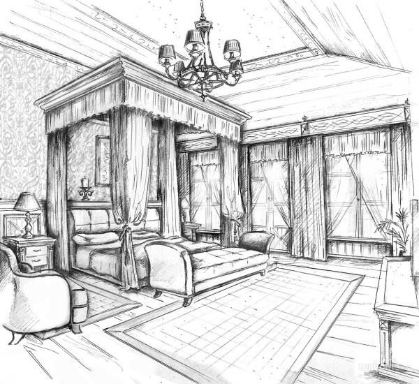 Интерьер рисунок