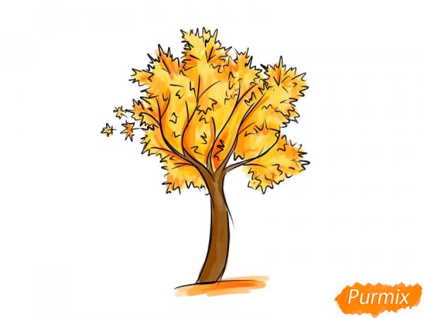 Клен раскраска для детей