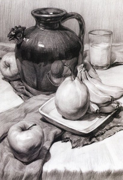 Натюрморт гризайль Академия художеств