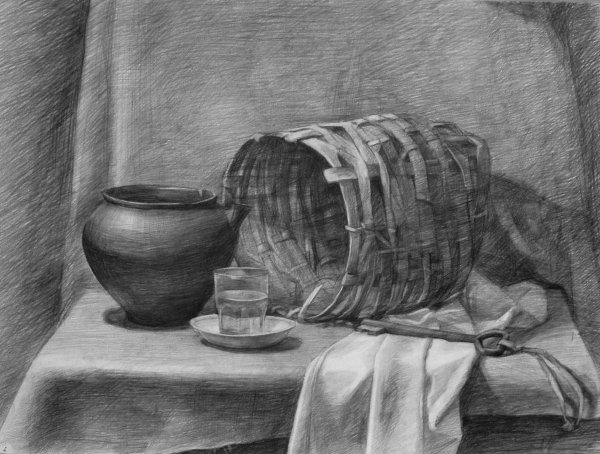 Натюрморт рисунок карандашом