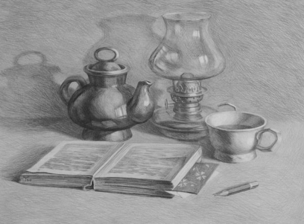 Натюрморт постановка карандашом