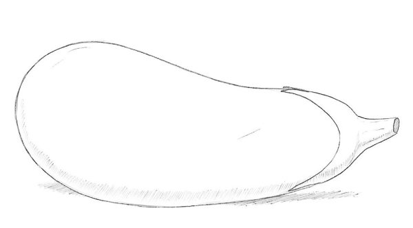 Баклажан рисунок для детей карандашом