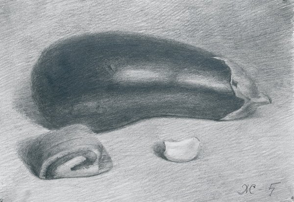 Баклажан карандашом штриховка