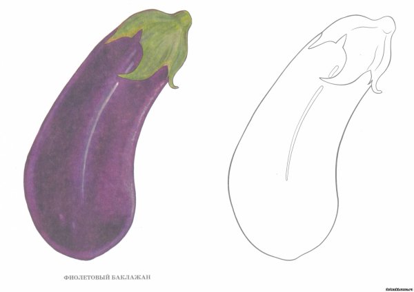 Баклажан рисование для детей 2-3