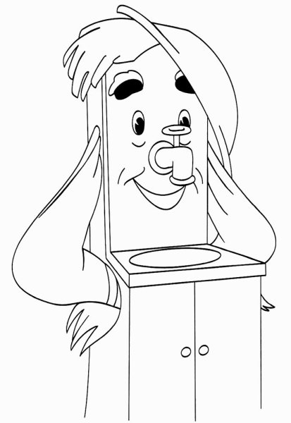 Чуковский Мойдодыр рисунок раскраска