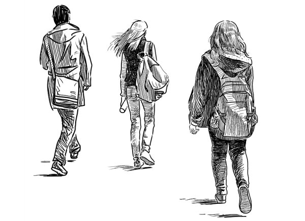 Зарисовки людей на улице