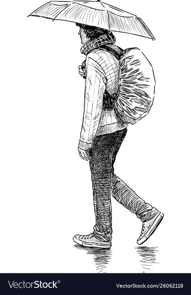 Наброски идущих людей