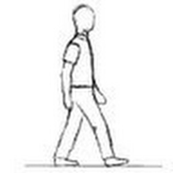 Идущий человек карандашом