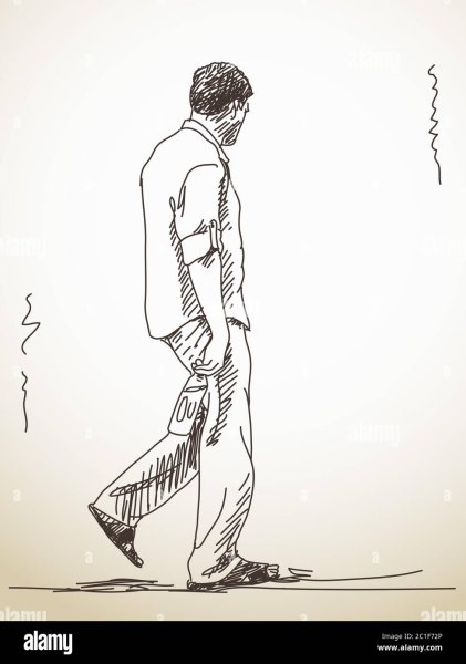 Зарисовки идущего человека