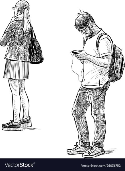 Зарисовки людей на улице