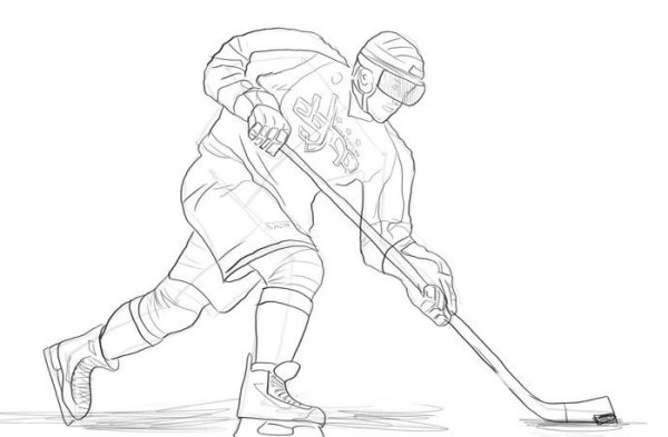 Хоккеист рисунок
