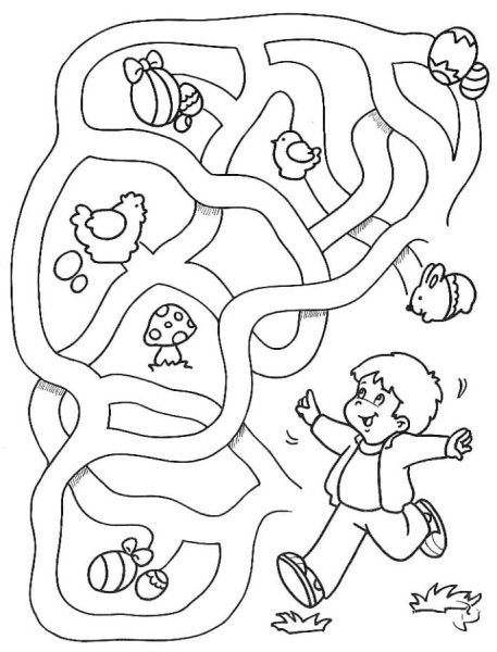 Лабиринты для дошкольников черно белые
