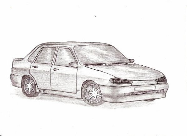 Рисунок заниженной машины приору