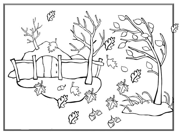 Осень раскраска для детей