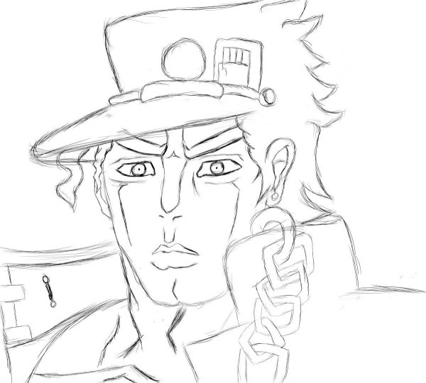 Джоджо рисунок Джотаро