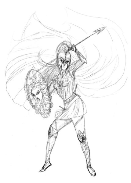 Афина Паллада рисунок