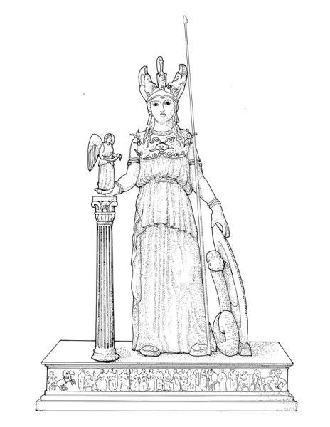 Богиня Афина карандашом