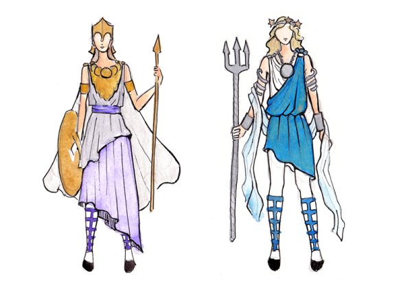 Богиня Афина раскраска