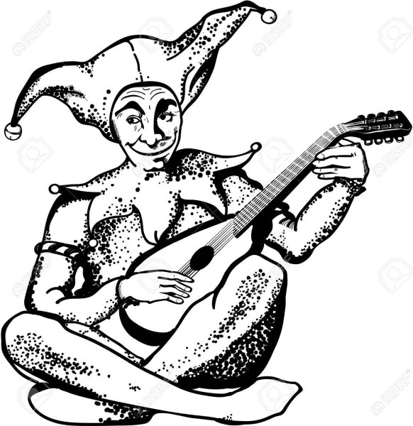 Скоморох раскраска для детей