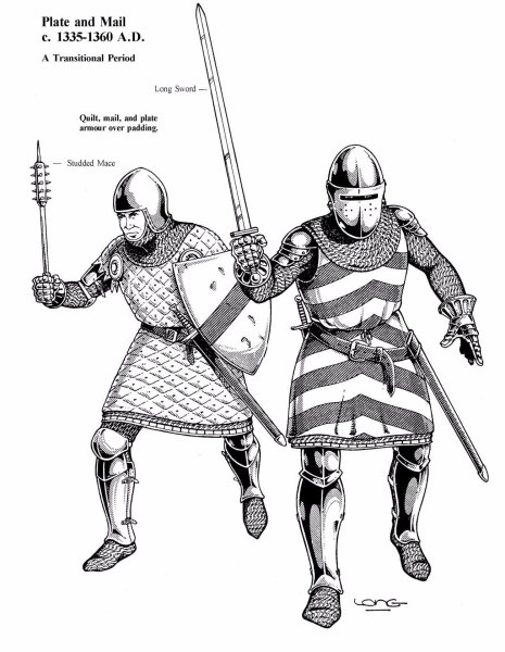 Рыцари в кольчуге карандашом