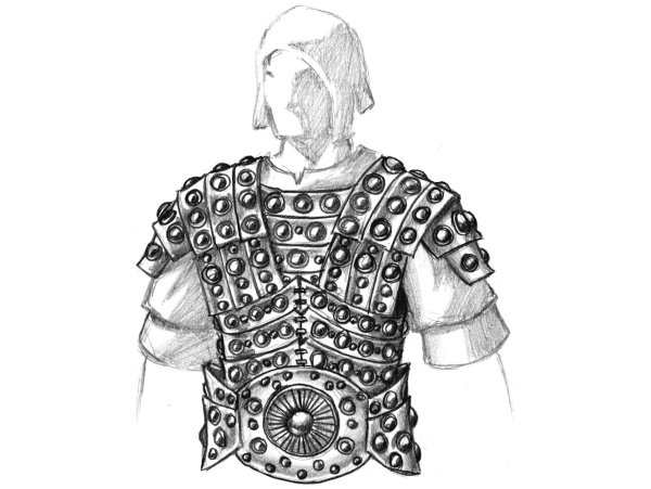 Богатырь в кольчуге рисунок