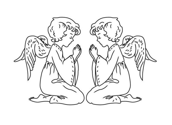 Ангел раскраска для детей