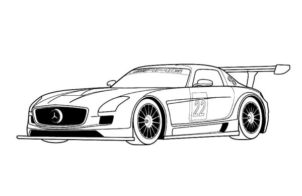 Раскраска Mercedes Benz SLS AMG