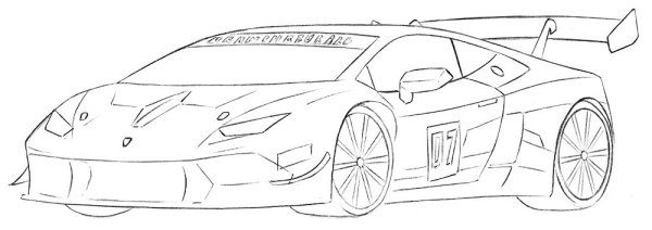 Раскраска Порше 911 сбоку