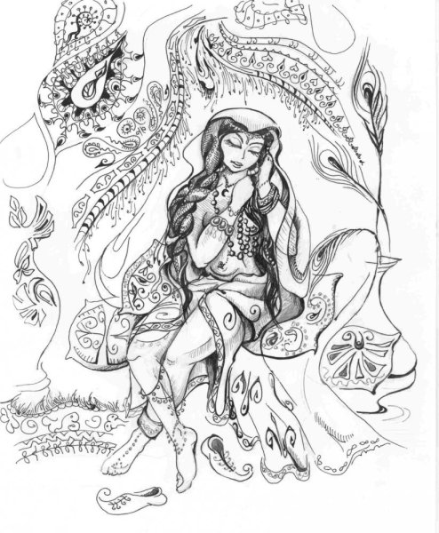 Восточные рисунки карандашом