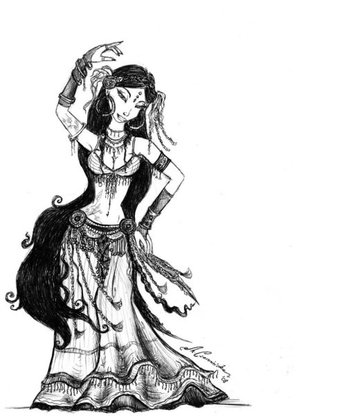 Раскраска арабский танец