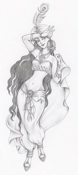 Раскраска восточные танцы