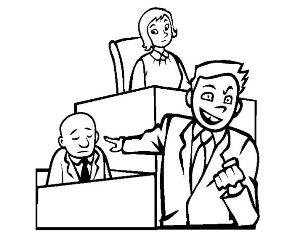 Судья раскраска для детей