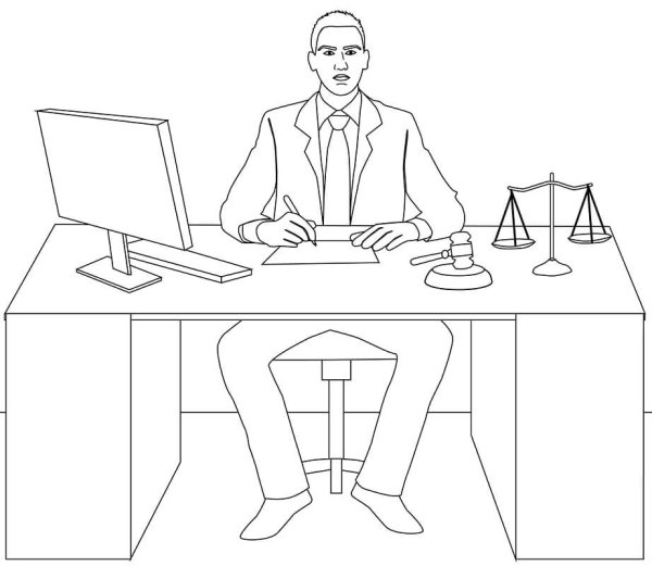 Юрист раскраска