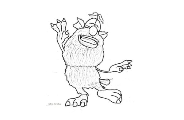 Раскраска герои мультфильма Буба