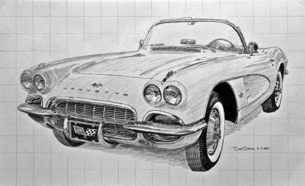 Ретро автомобиль эскиз