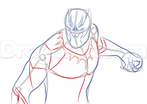 Поэтапное рисование черной пантеры