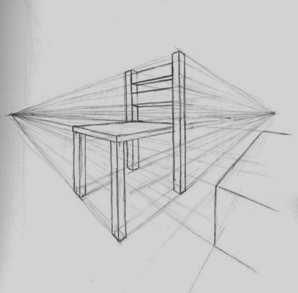 Стул в угловой перспективе