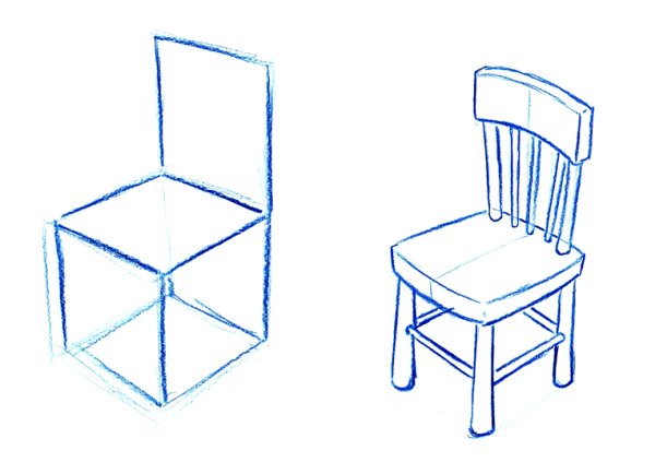 Стул сзади референс