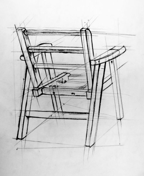 Рисование стула в перспективе