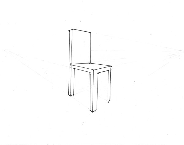 Стул в перспективе сбоку