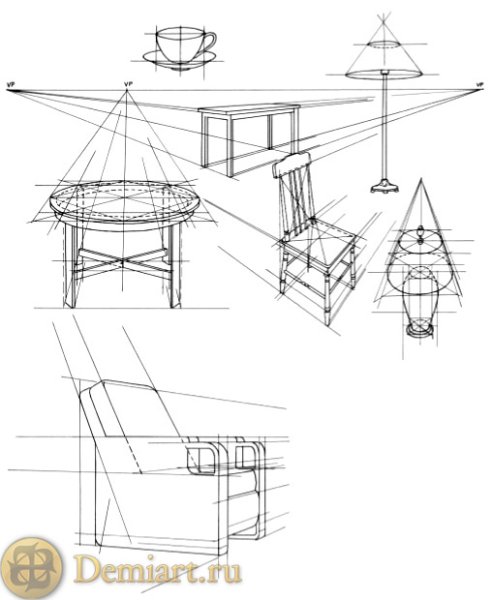 Фронтальная перспектива стул сбоку