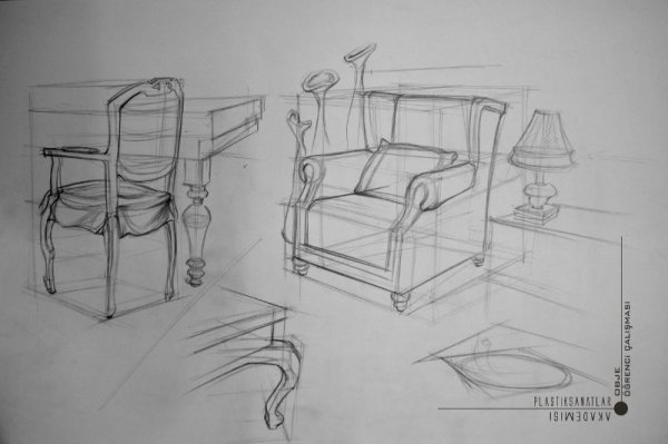 Зарисовки предметов мебели