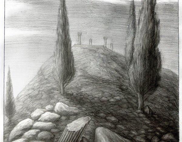 Кипарис карандашом